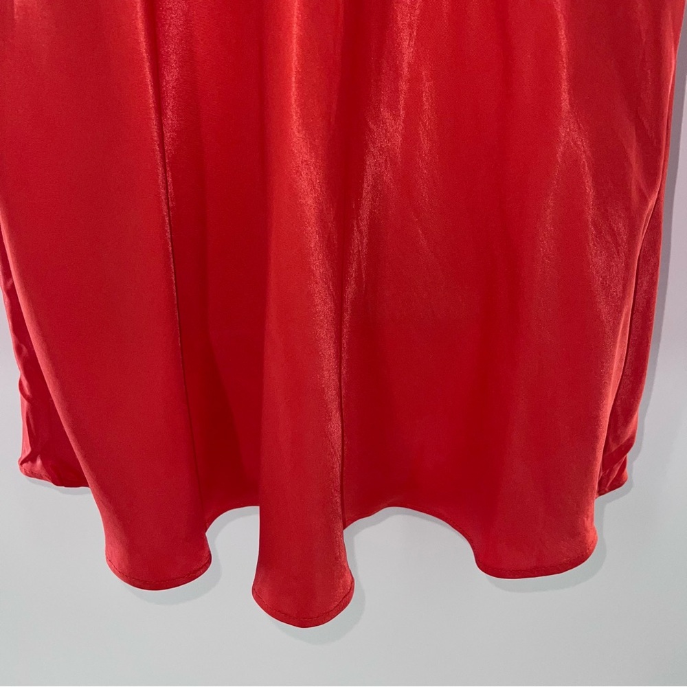 Zara Women’s Bright Orange Chemise Silky Satin Summer Slip Dress-Size L - Picture 6 of 9